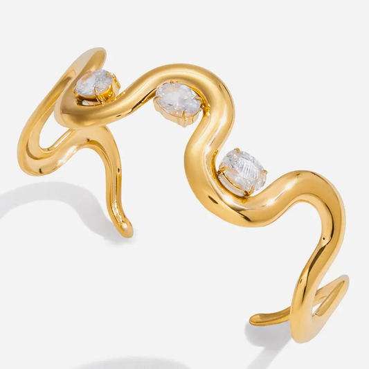 Wavy Cuff Bracelet - Adjustable