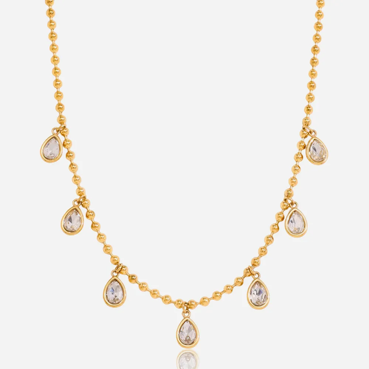 Pear Drop Ball Chain Necklace