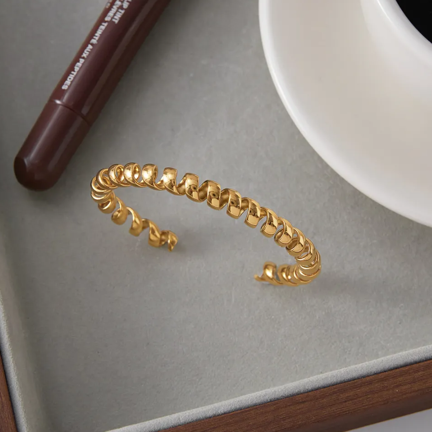 Spiral Cuff Bracelets Adjustable