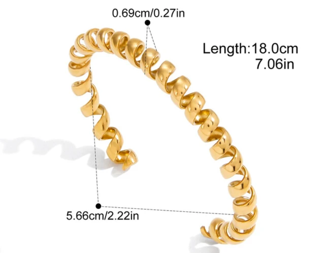 Spiral Cuff Bracelets Adjustable