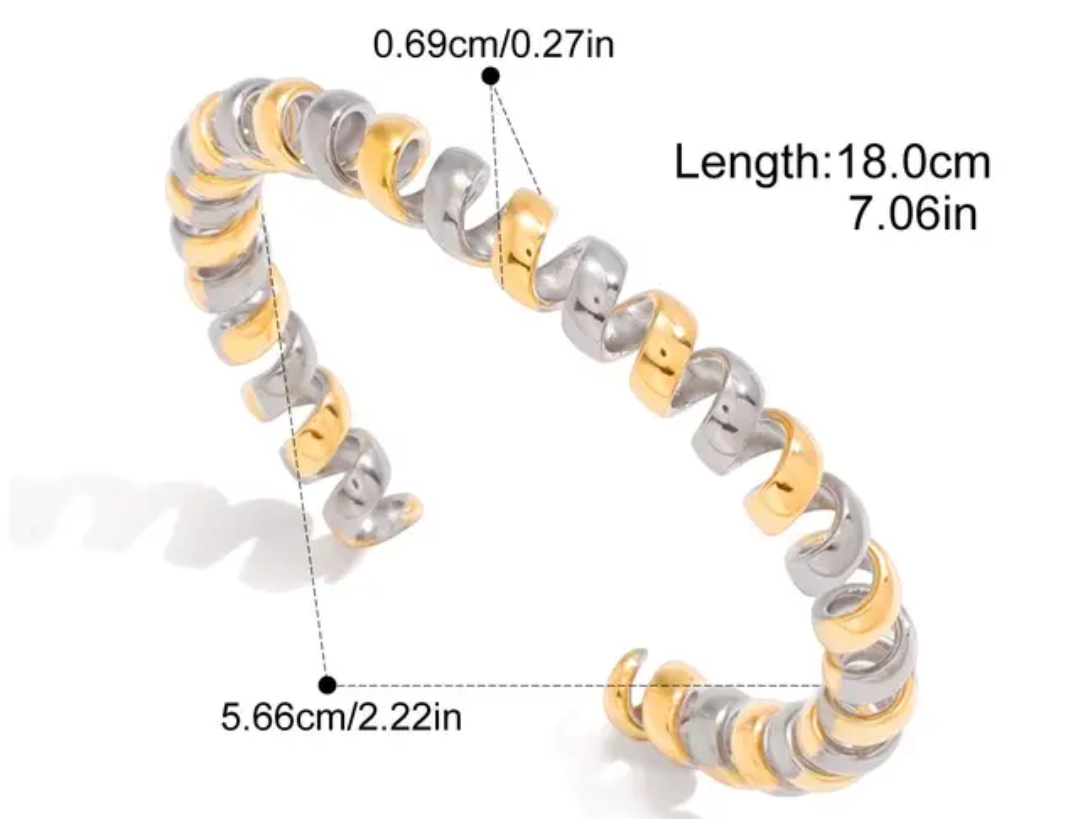 Spiral Cuff Bracelets Adjustable