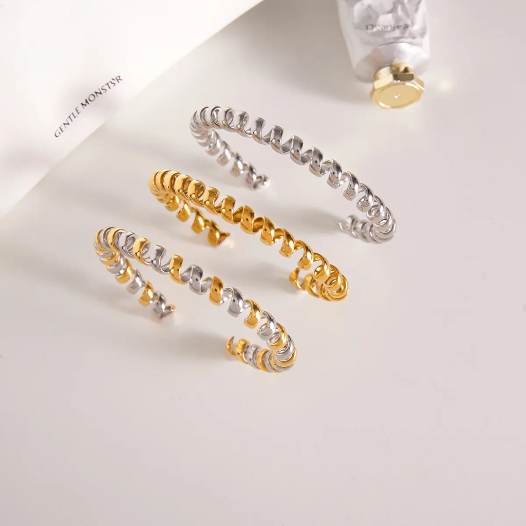 Spiral Cuff Bracelets Adjustable