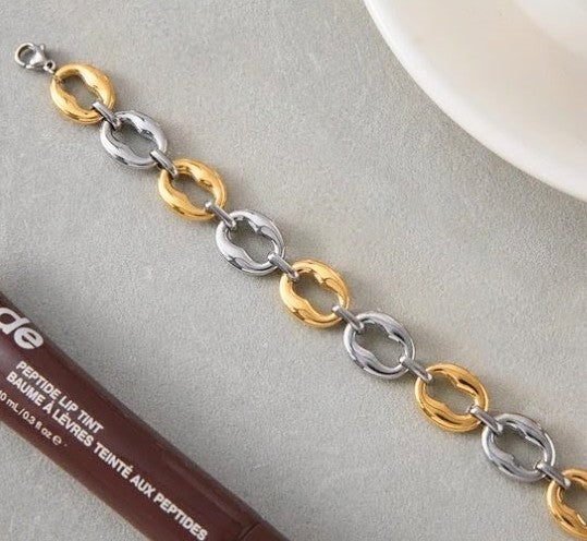 Two Tone Chain Link Bracelet