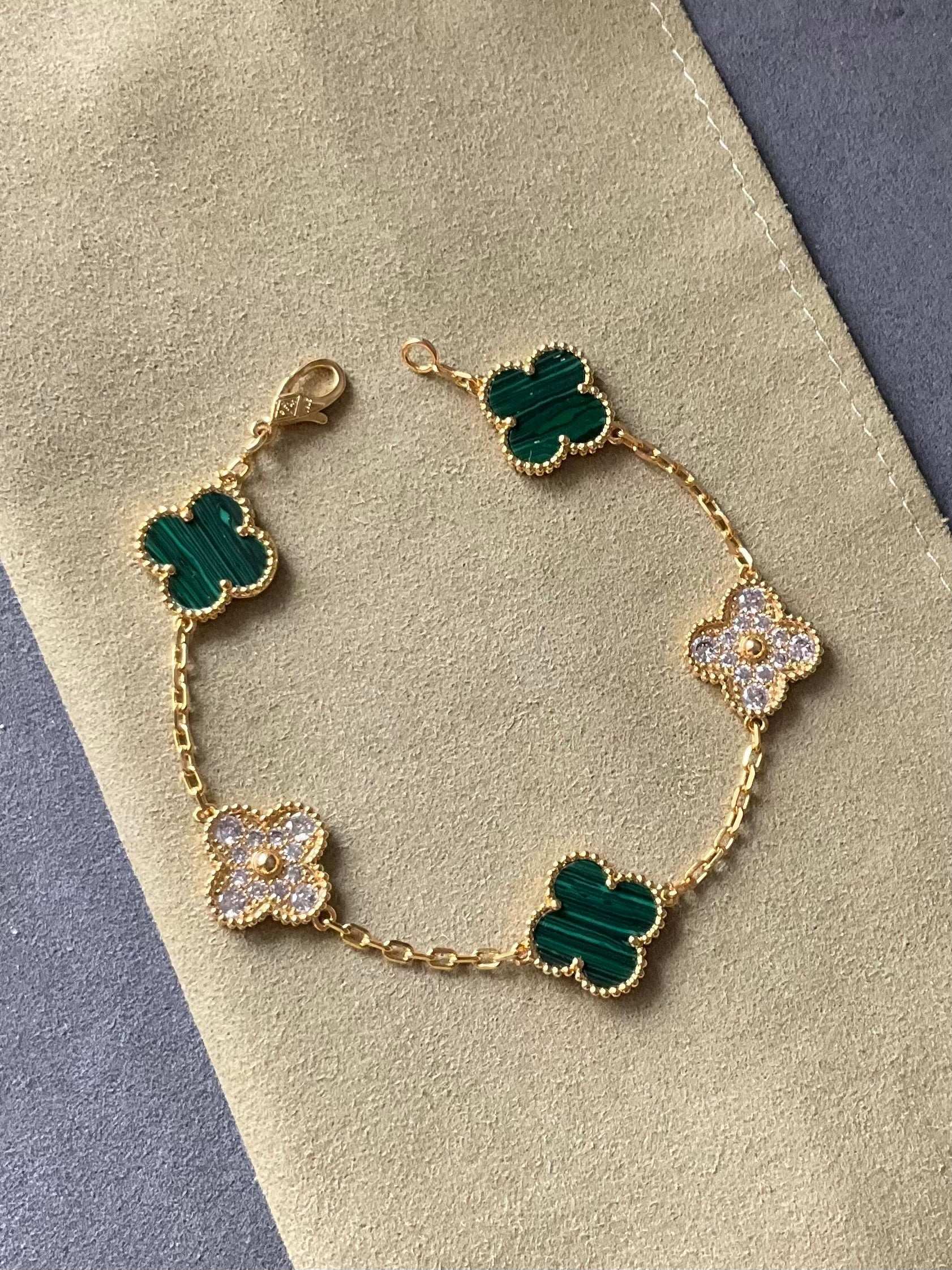 Clover Bracelet Etereo Green with Cz