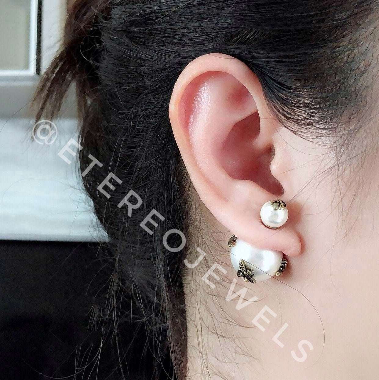 Bee Pearl CD Earrings Etereo