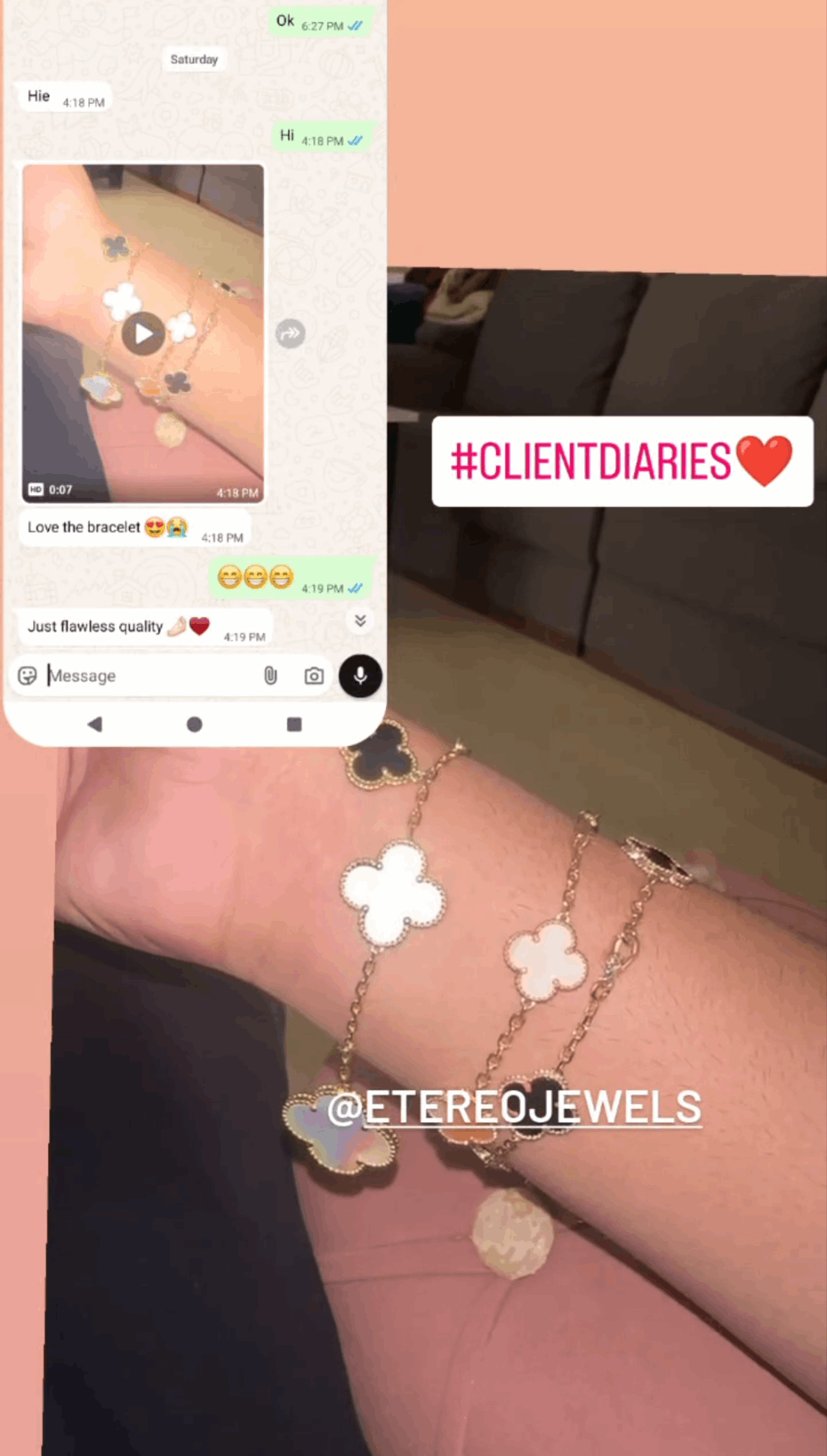 Clover Bracelet Etereo Gold White