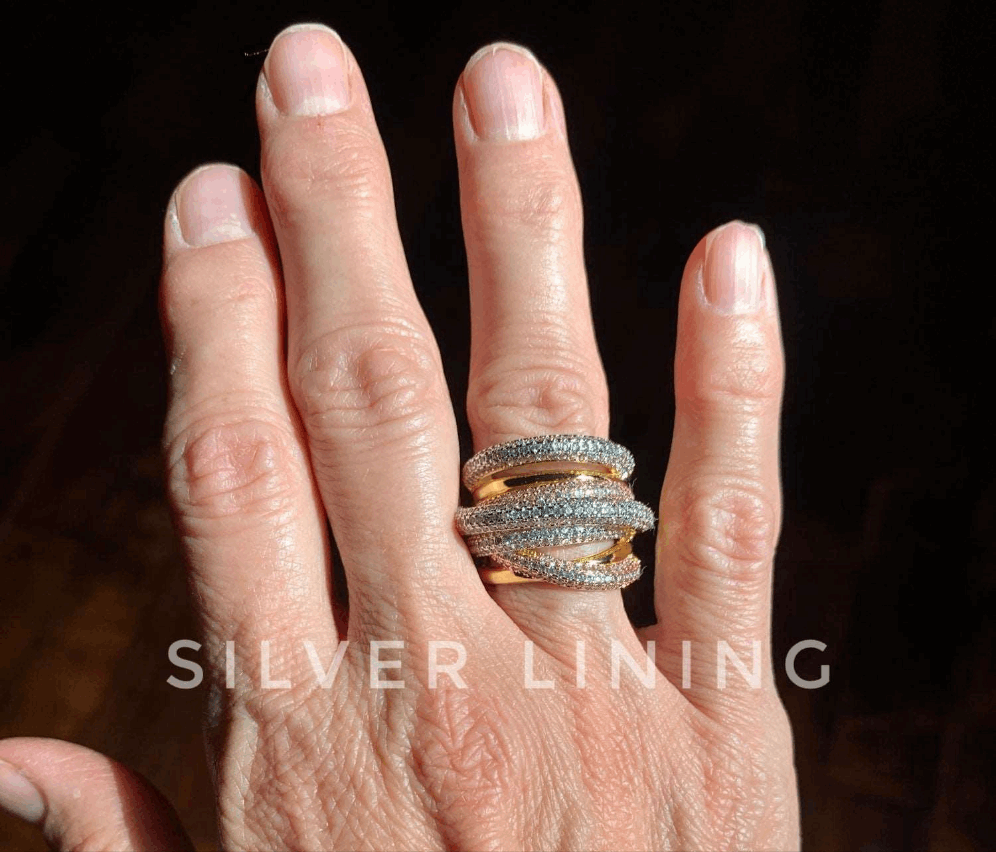 Swirl Ring Rose Silver Gold