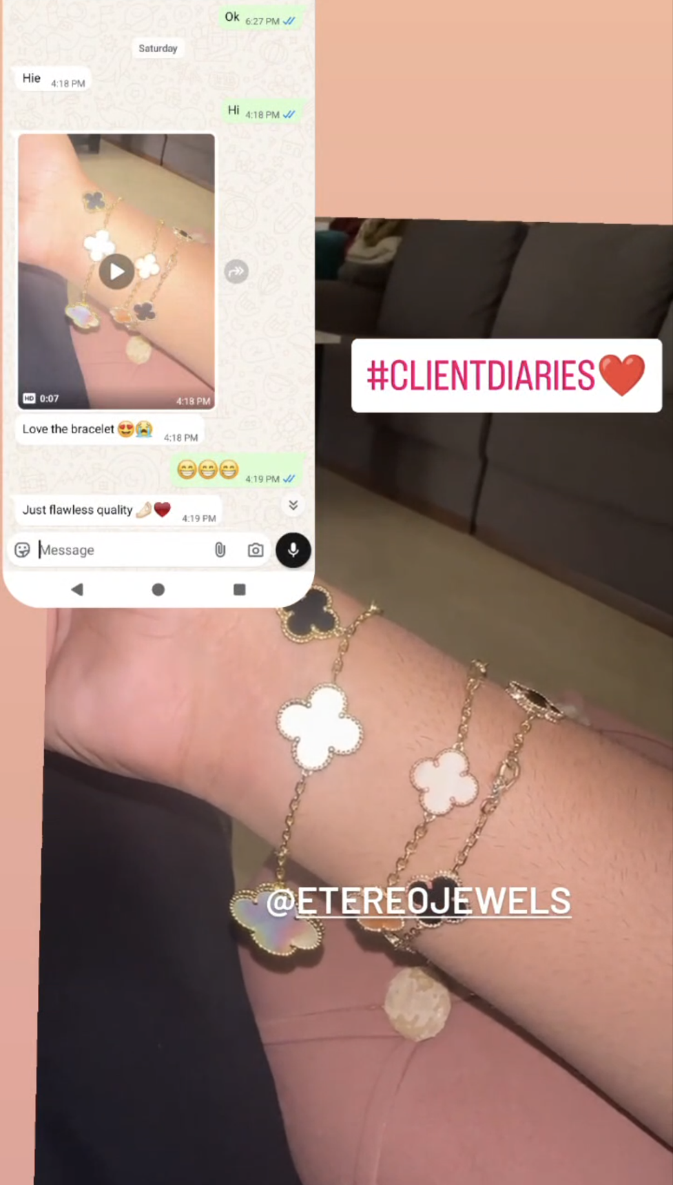 Clover Bracelet Etereo White Gold/Silver