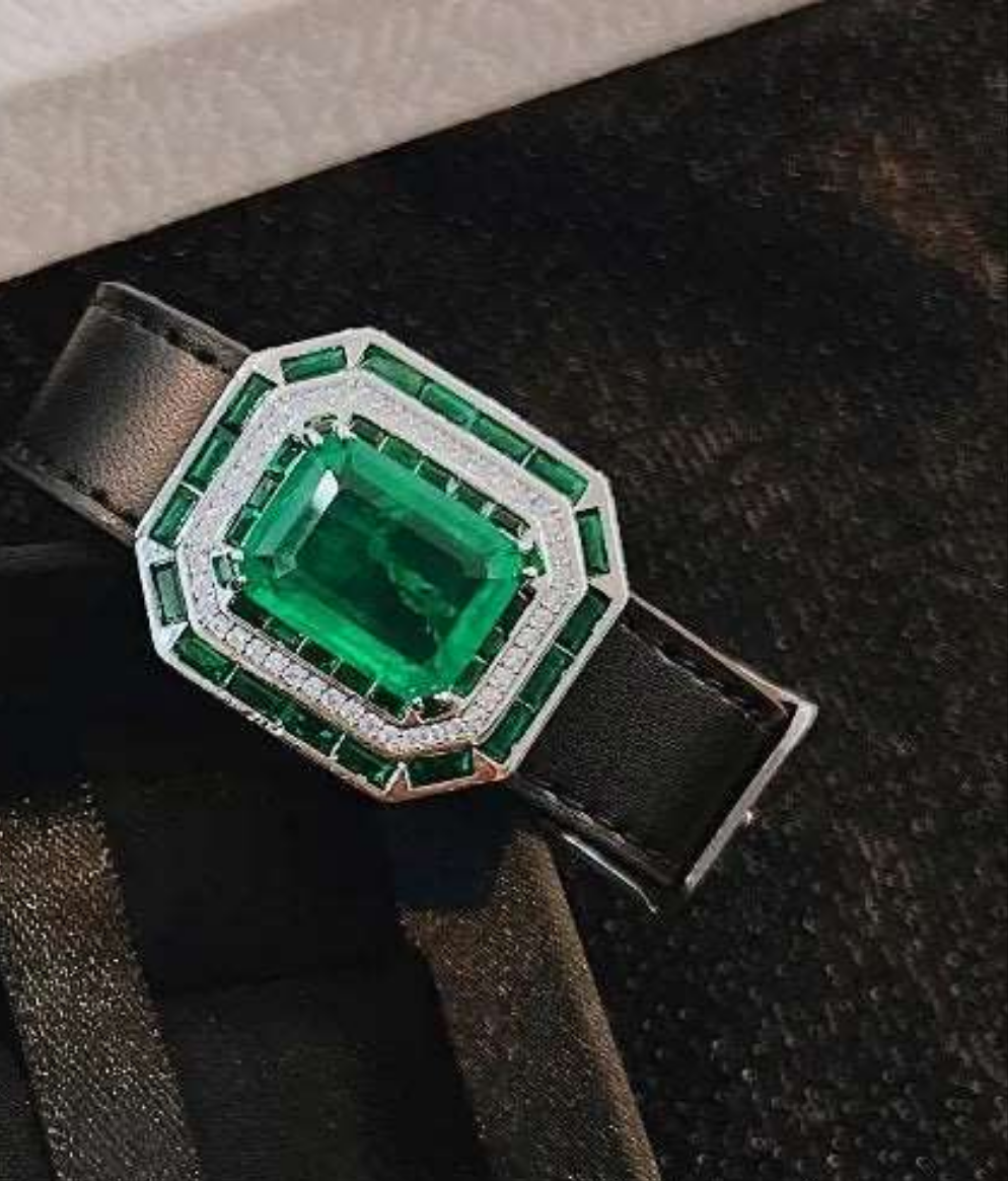 Emerald Leather Bracelet