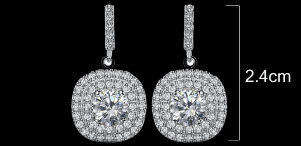 Silver Lining Jewellery Cushion Dangle Earrings Silver Lining Jewellery 