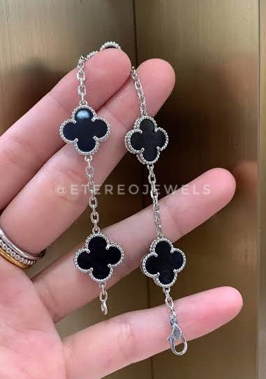 Clover Bracelet Etereo Black Silver