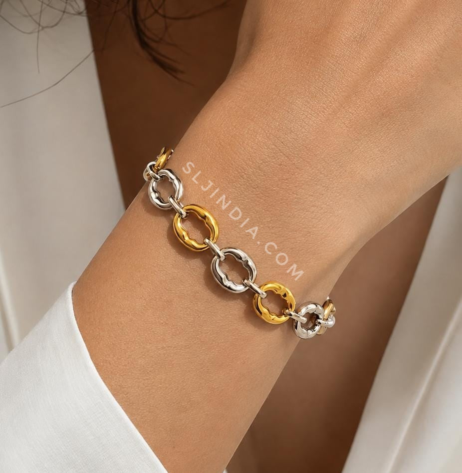 Two Tone Chain Link Bracelet