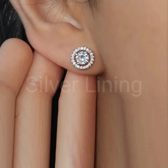 Solitaire Halo Studs