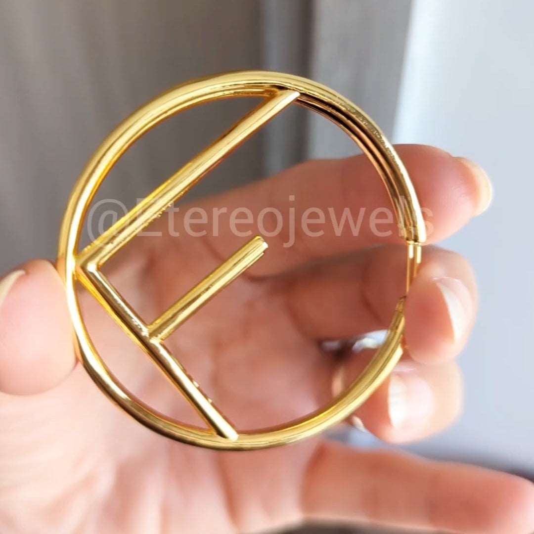 F Hoop Earrings Etereo - 5 cm