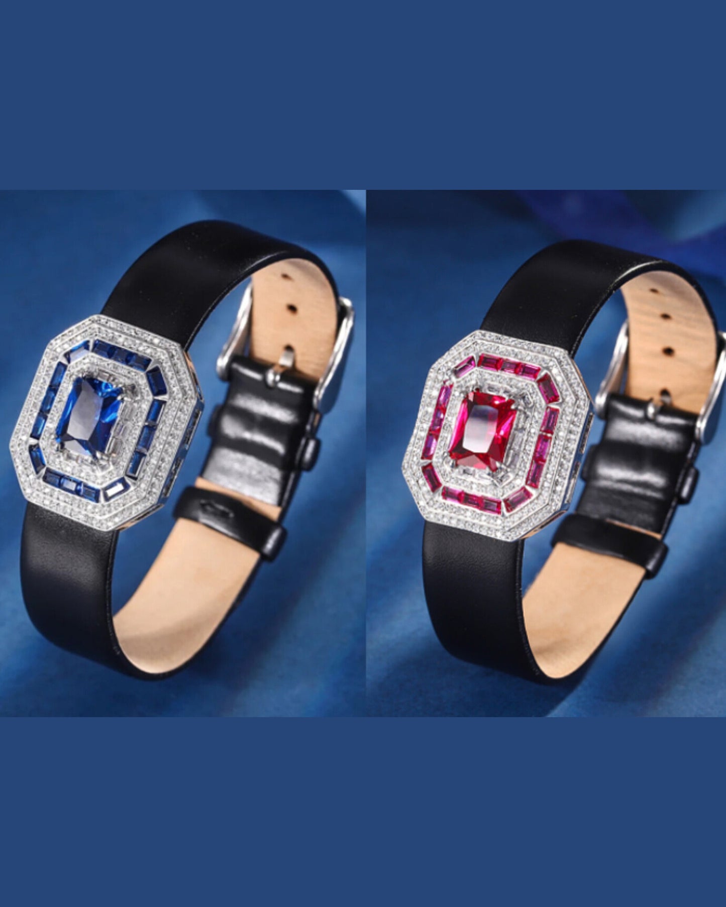 Ruby / Sapphire Leather Bracelets