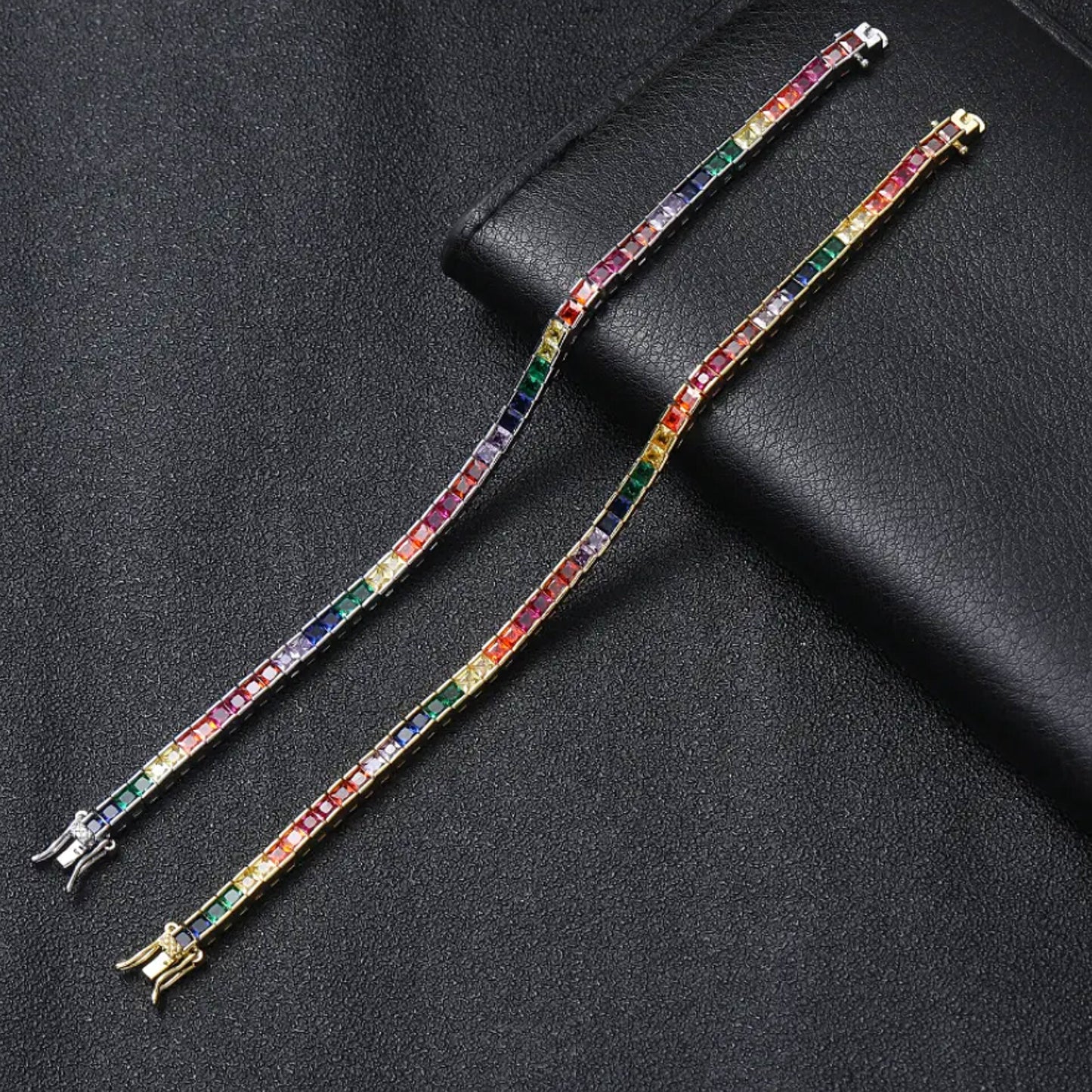 Rainbow Tennis Bracelets - 7 inch