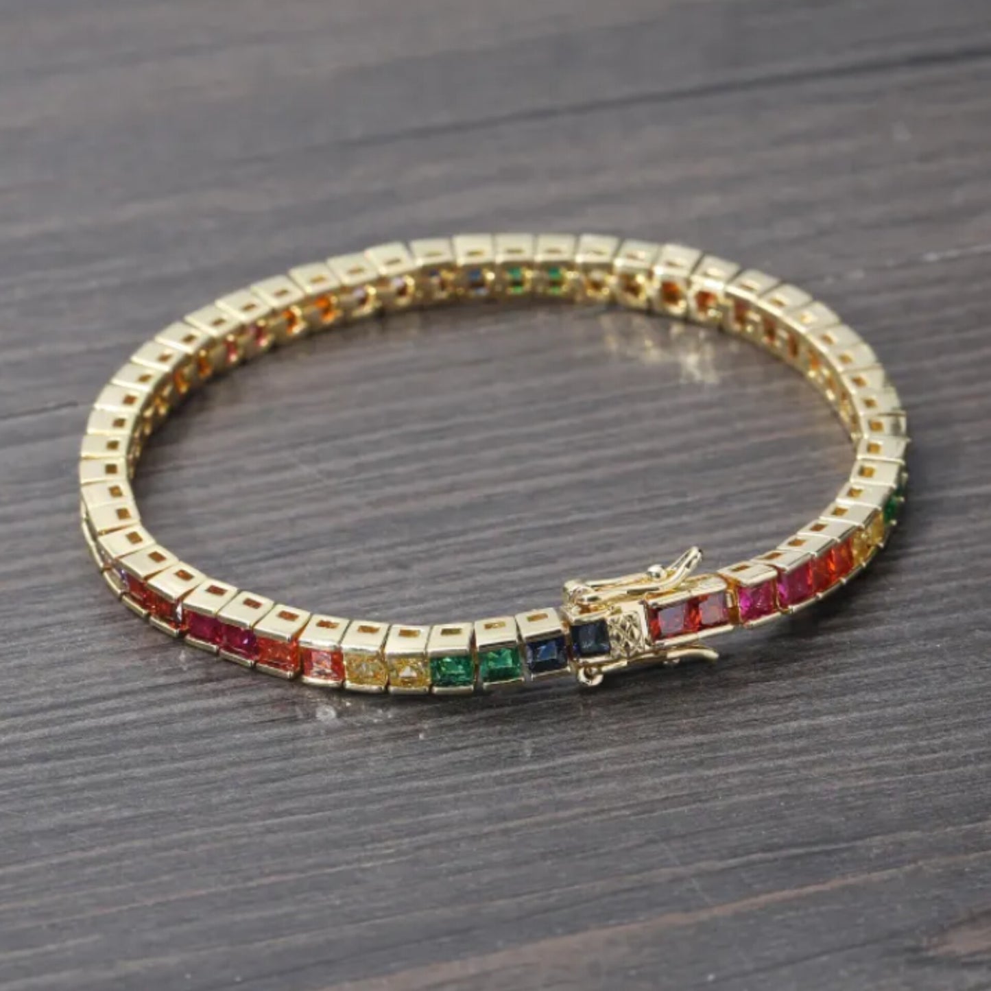 Rainbow Tennis Bracelets - 7 inch