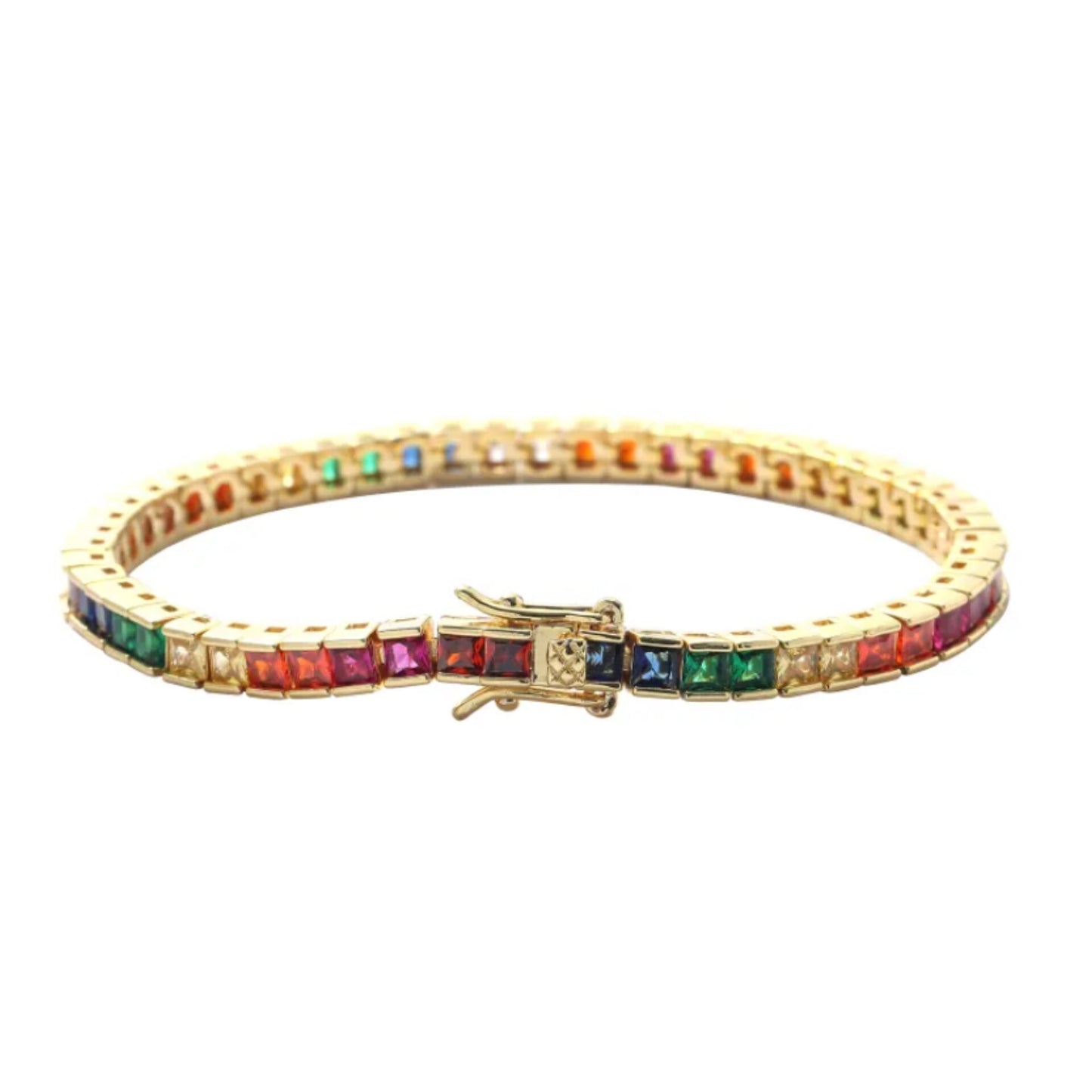 Rainbow Tennis Bracelets - 7 inch