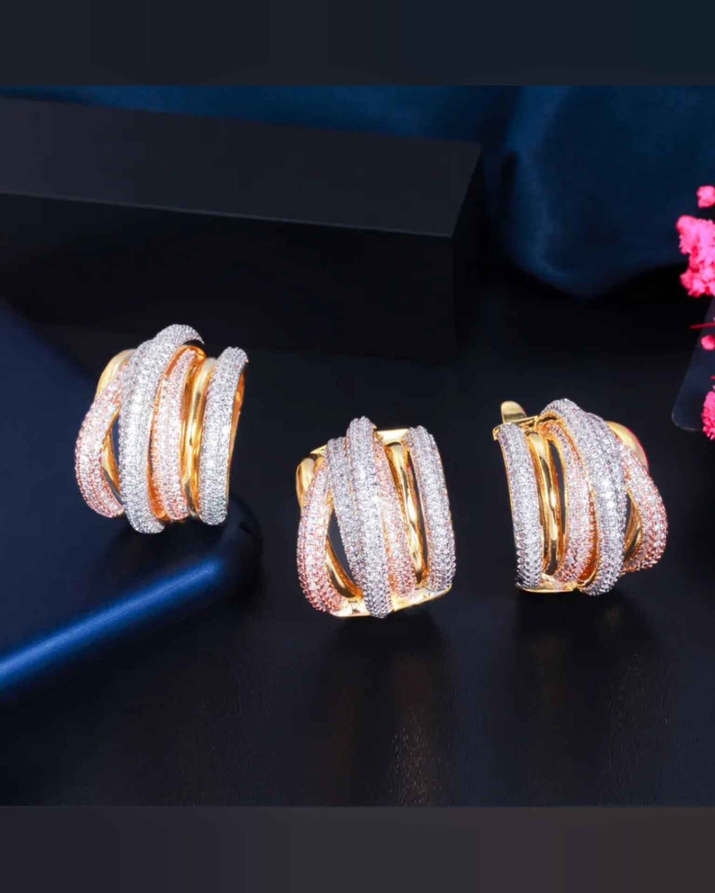 Swirl Ring Rose Silver Gold
