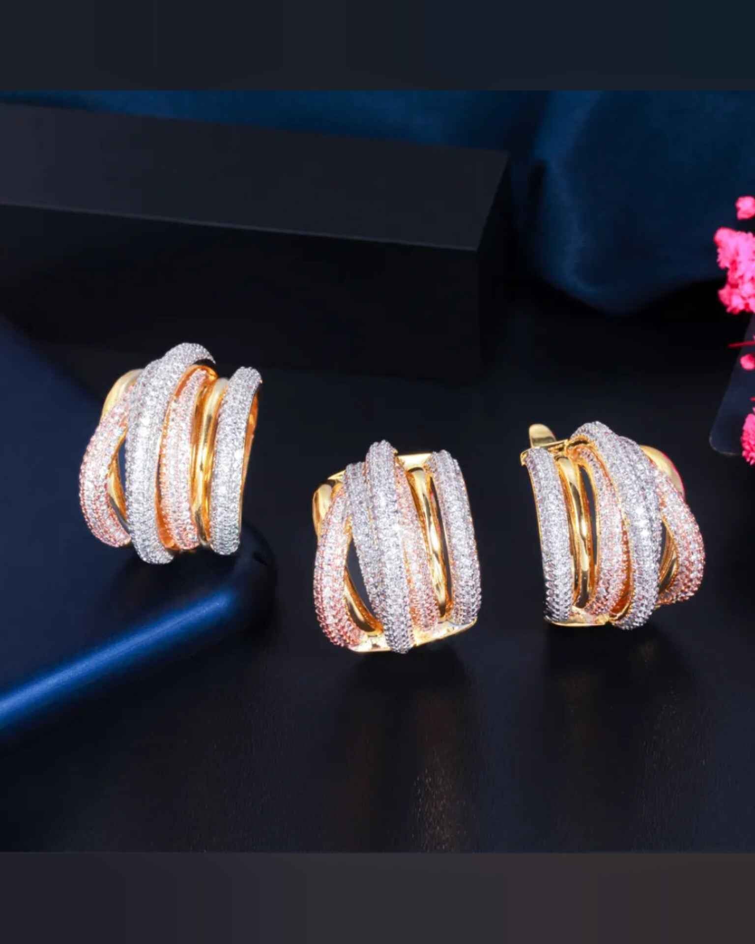 Swirl Ring Rose Silver Gold
