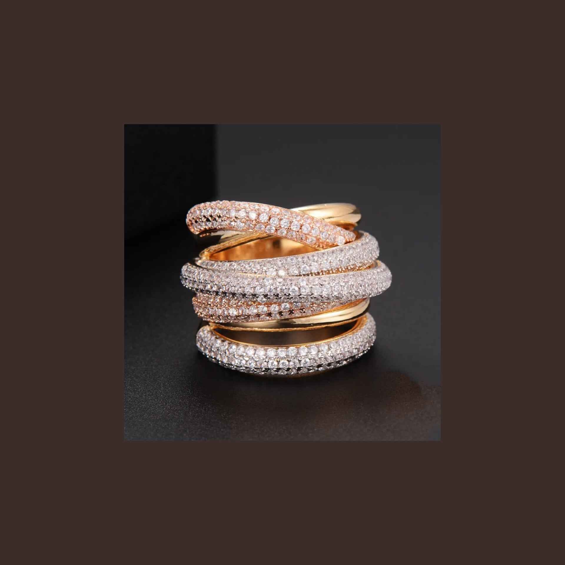 Swirl Ring Rose Silver Gold