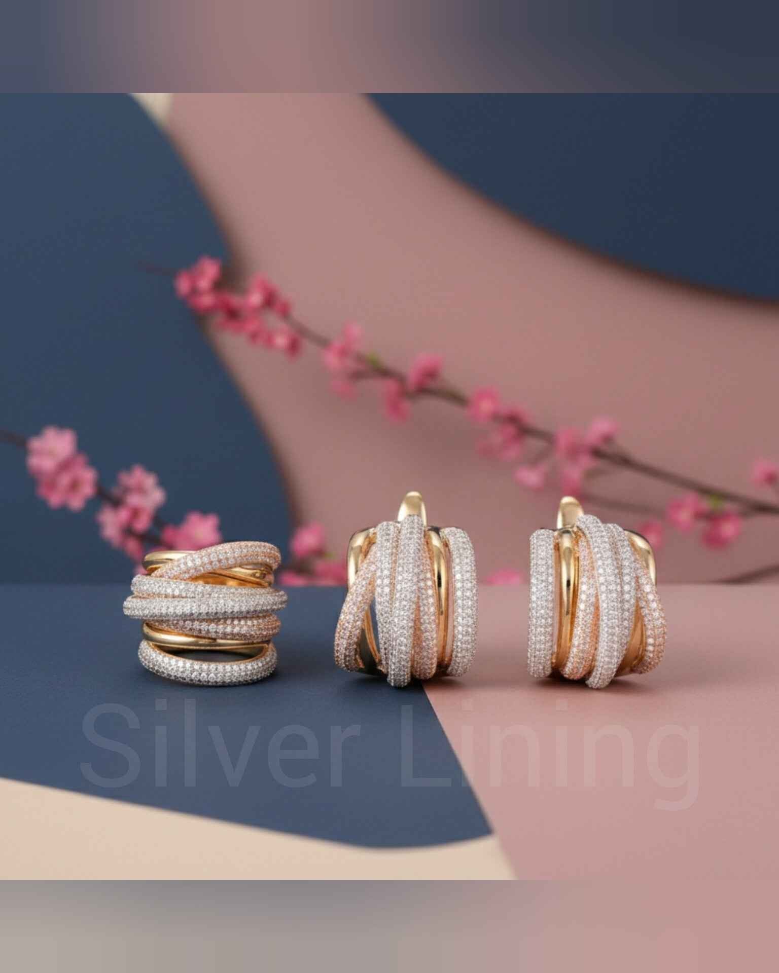 Swirl Ring Rose Silver Gold