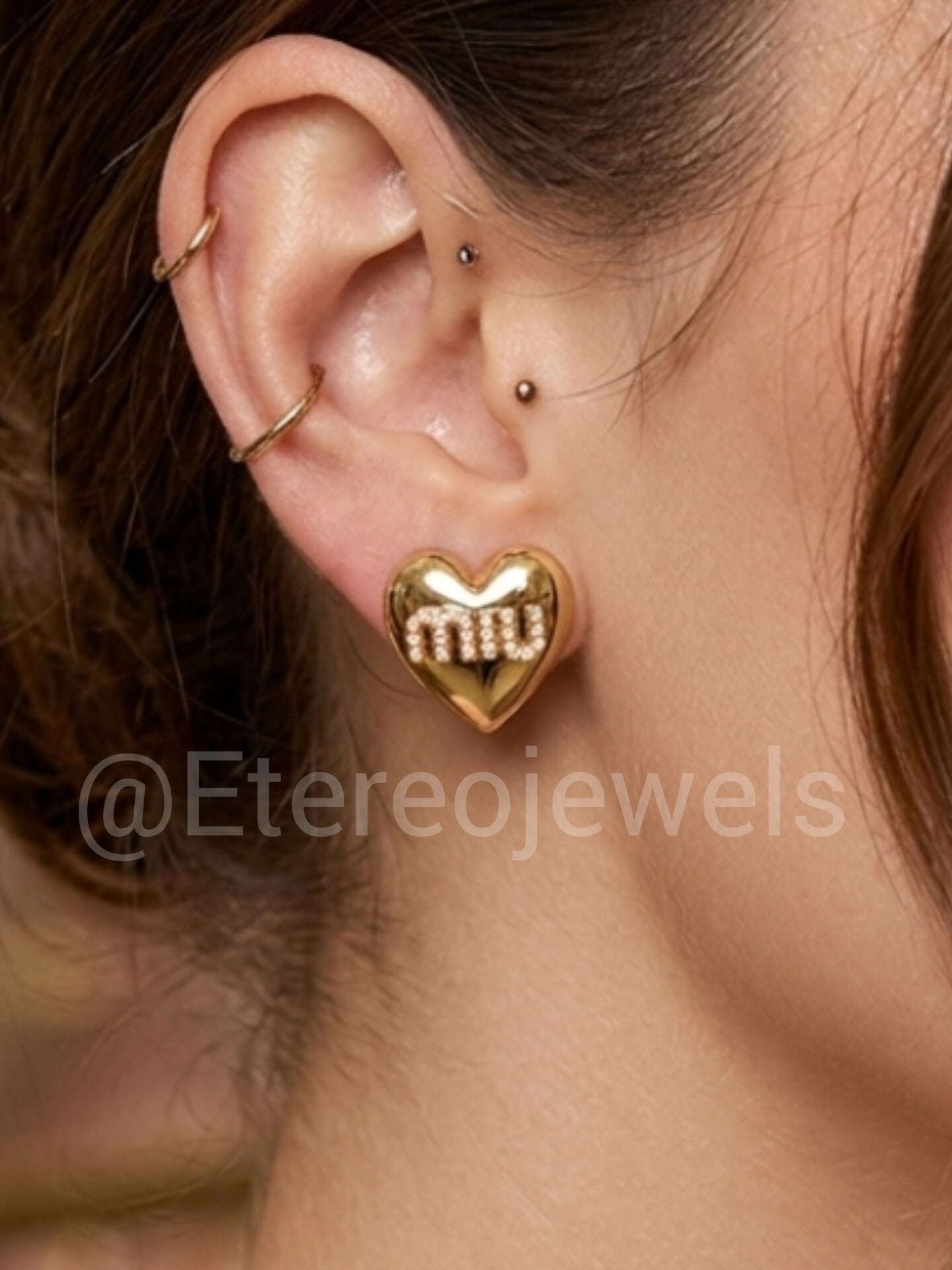 M Earrings Etereo Pearl Heart
