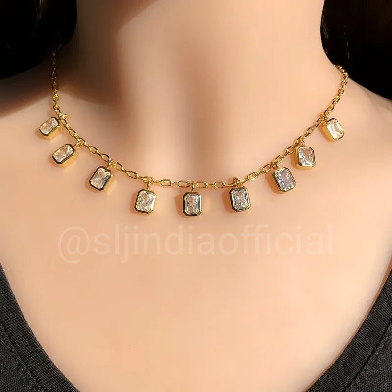 Emerald cut necklace
