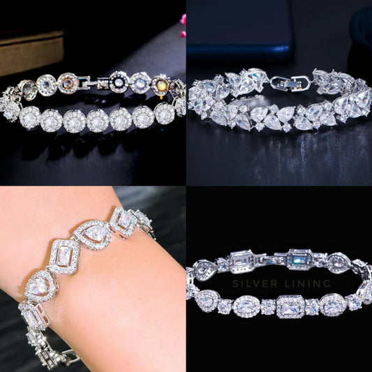 Fancy Stones Tennis Bracelets - 17.5 cm / 7 inch