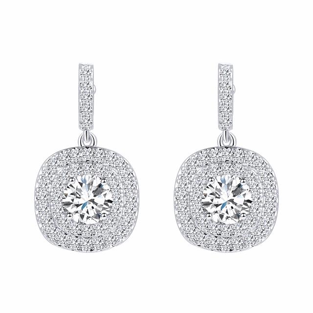 Silver Lining Jewellery Cushion Dangle Earrings Silver Lining Jewellery 