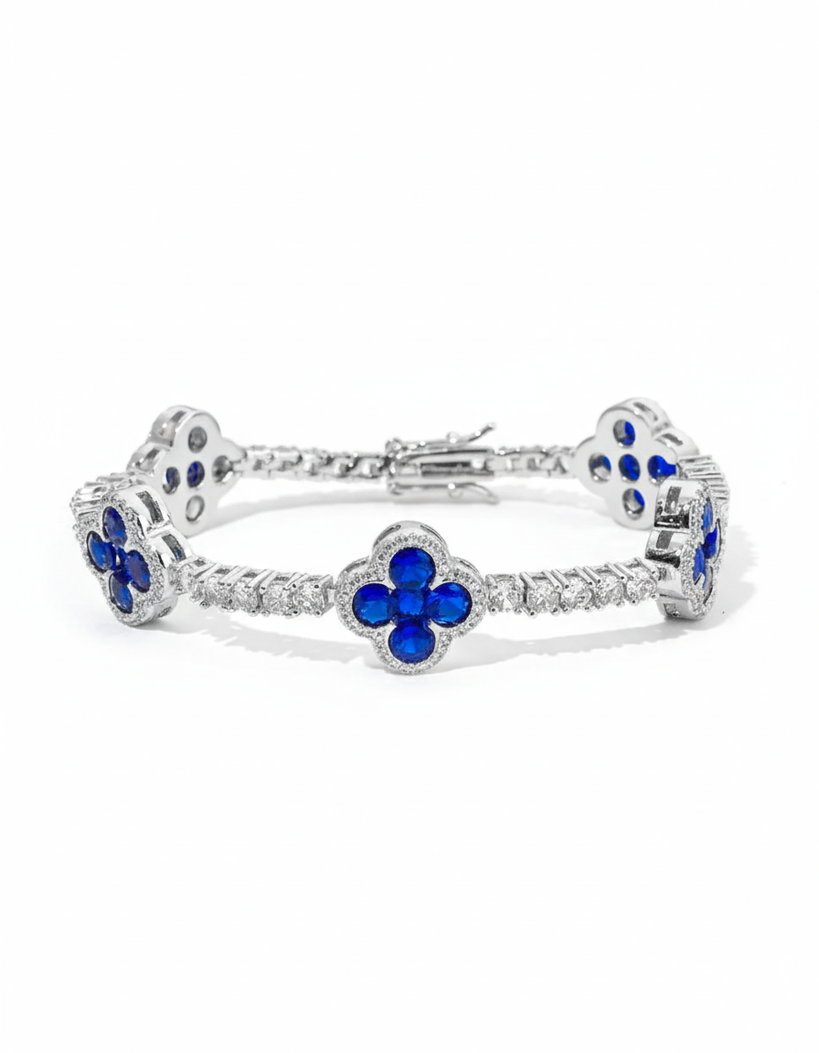 Blue Clover Tennis Bracelet Etereo
