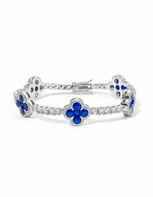 Blue Clover Tennis Bracelet Etereo