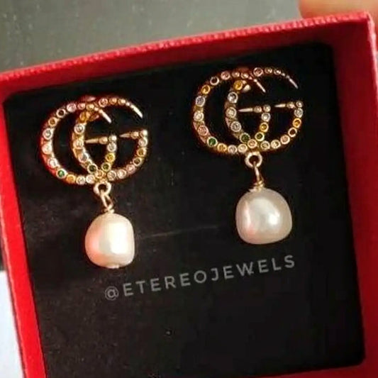 GG Multi Pearl Drop Earrings Etereo