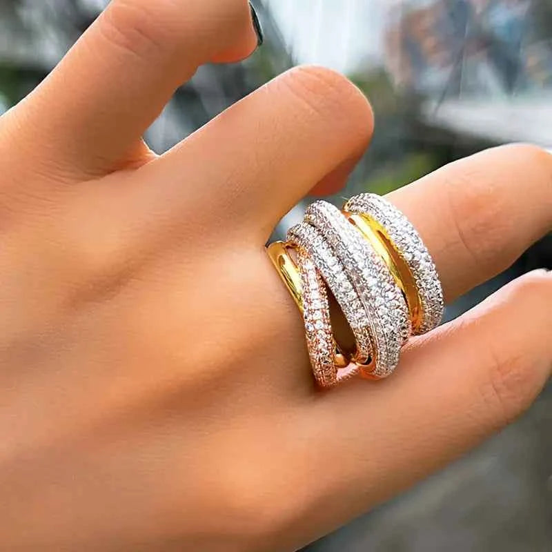 Swirl Ring Rose Silver Gold