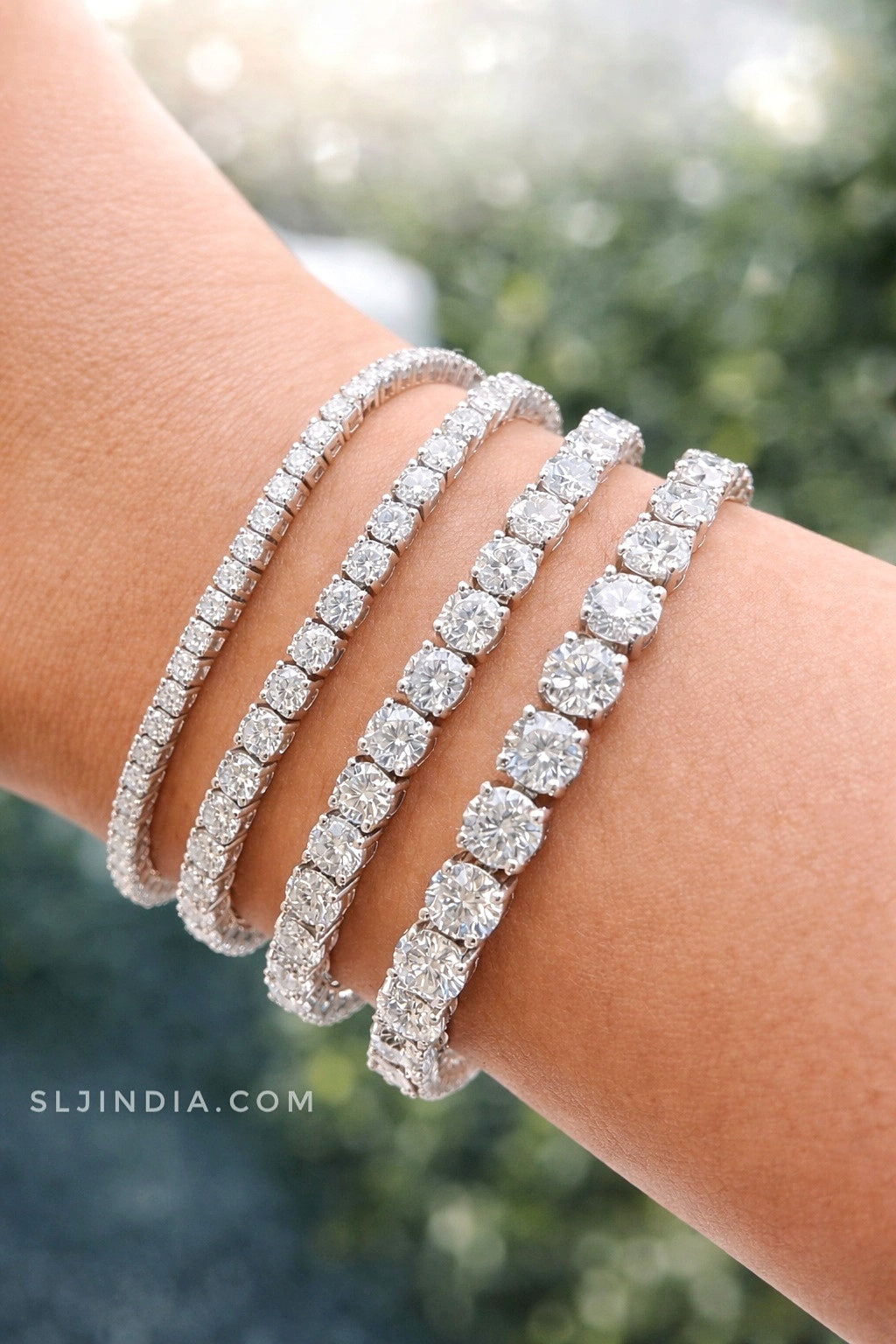 Round Tennis Bracelet - 18K Gold/Rhodium Plated - 7 inch - Unisex