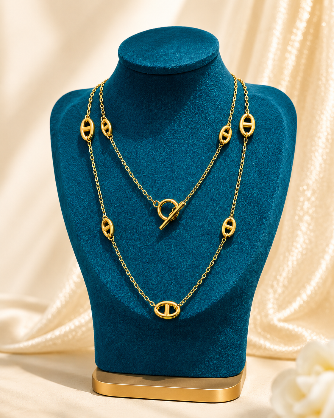 Gold Long Chain Necklace - 24 inch