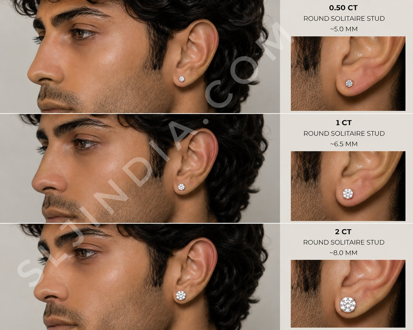 NO COD Solitaire Earrings 925 Silver - Preorder (PREPAID ORDERS ONLY) Mens Studs