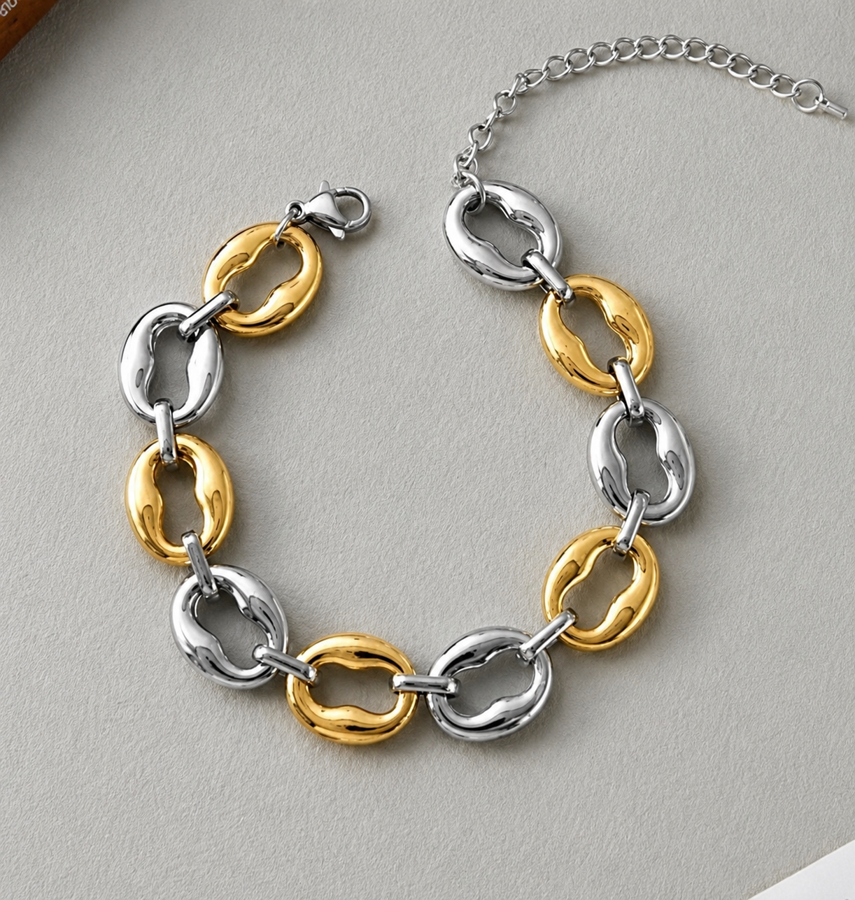 Two Tone Chain Link Bracelet