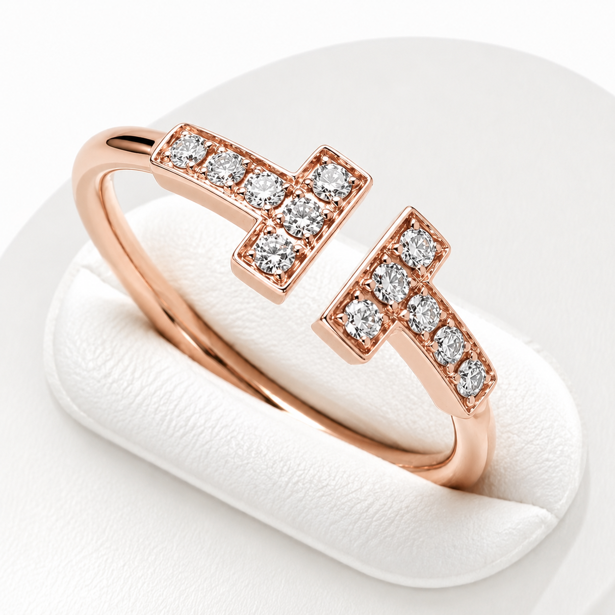 T Ring Etereo Rose Gold Size 7