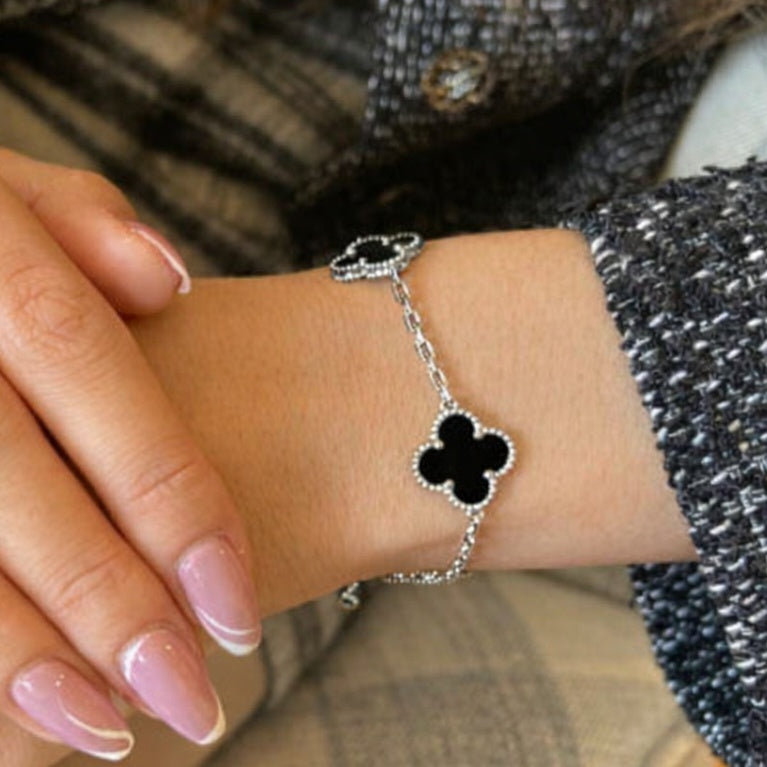 Clover Bracelet Etereo Black Silver