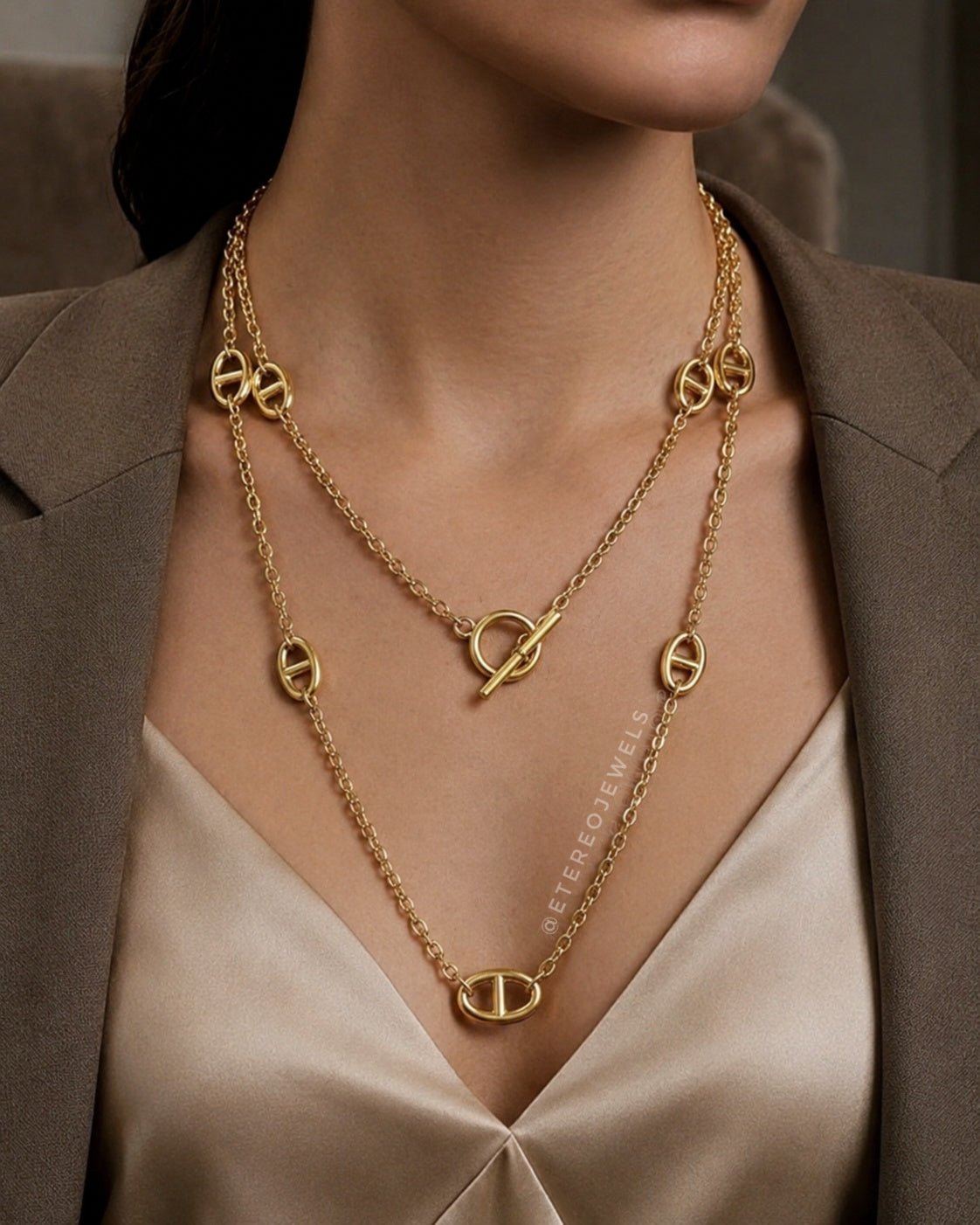 Gold Long Chain Necklace - 24 inch