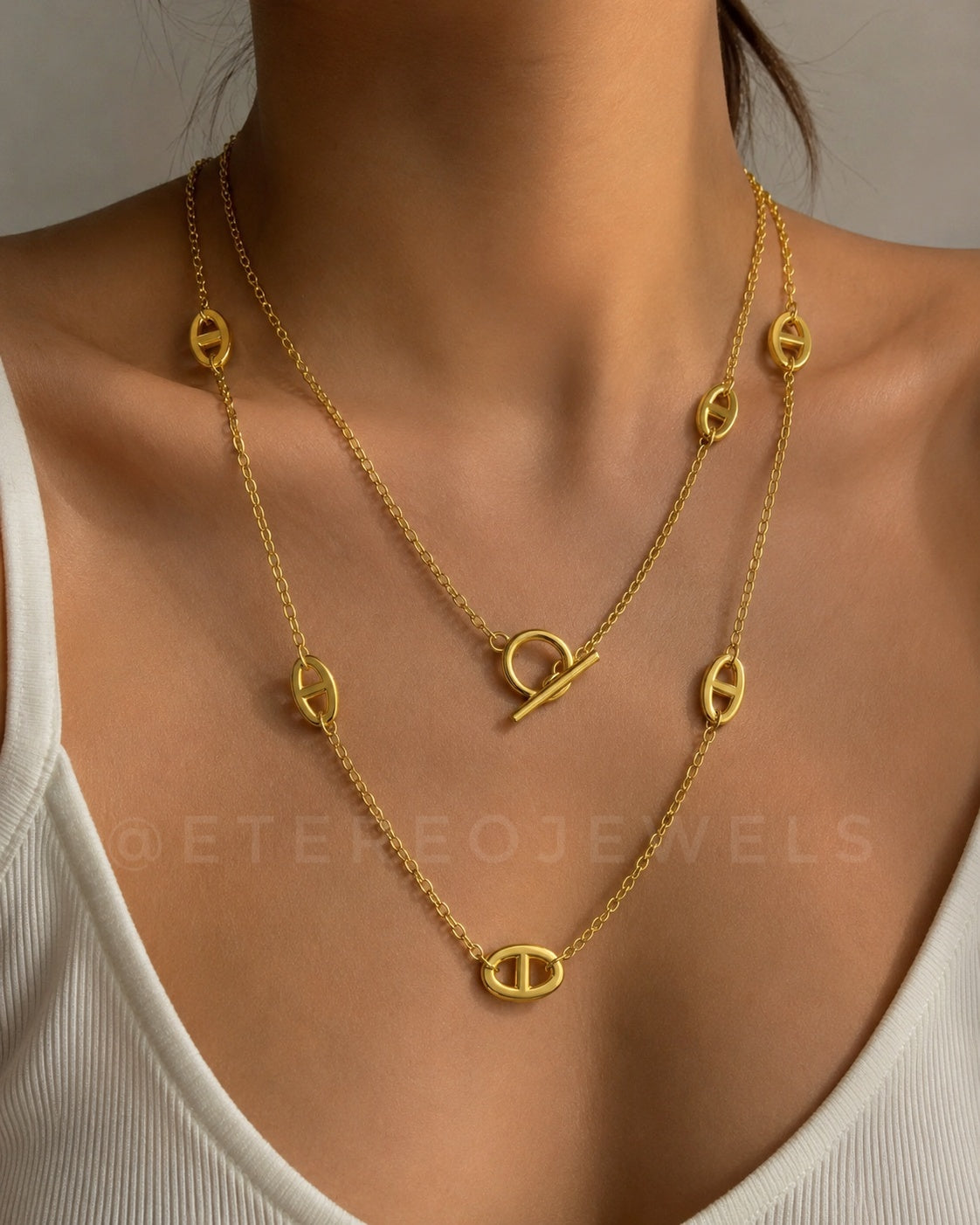 Gold Long Chain Necklace - 24 inch