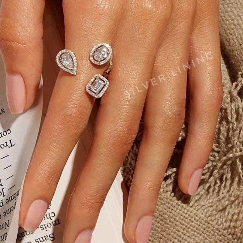 Fancy Stones Ring - Adjustable