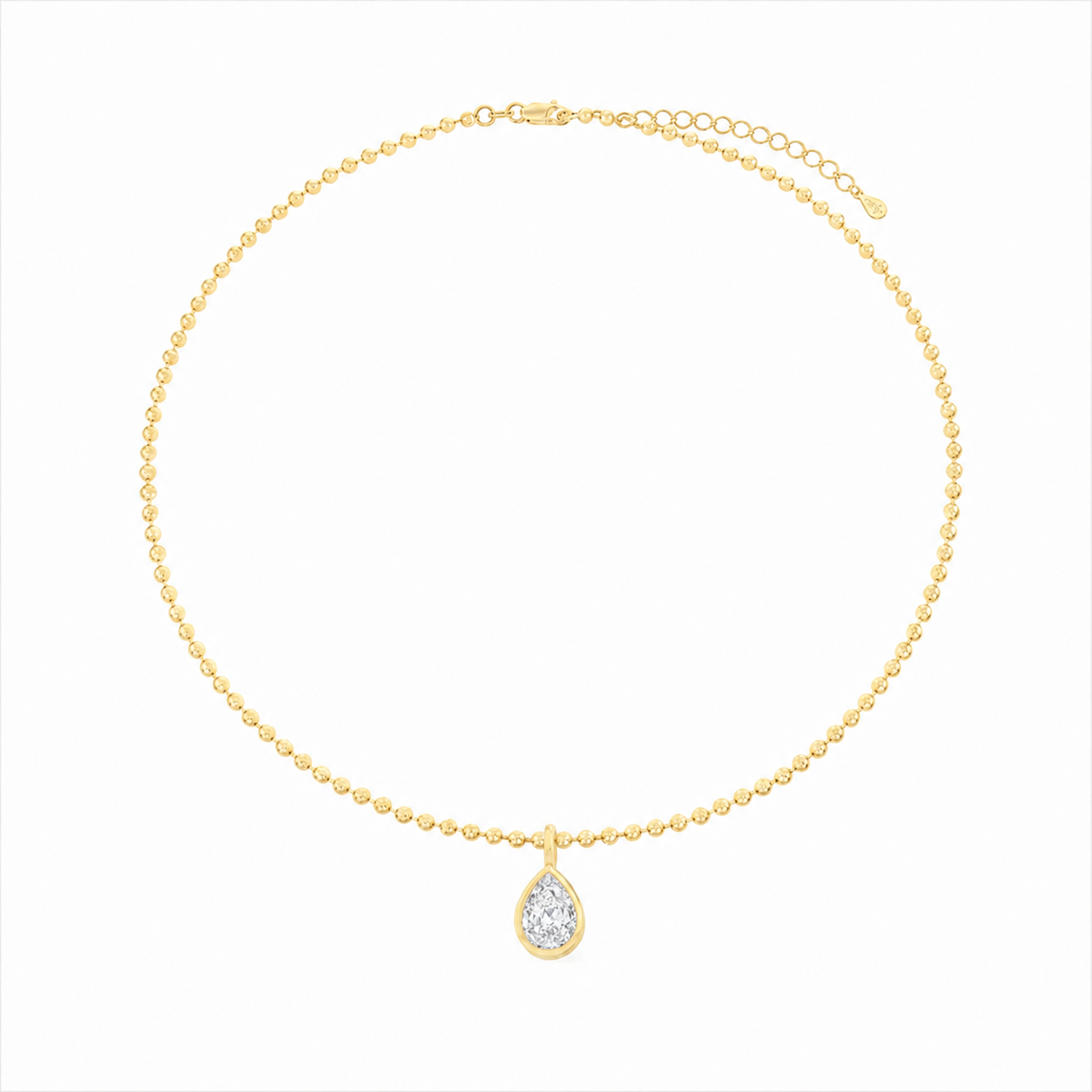 Solitaire Pendant Ball Chain Necklace