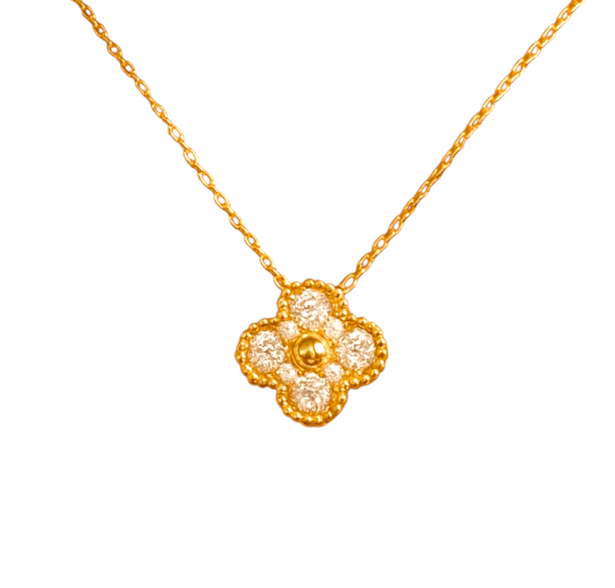 Clover Necklace Etereo with Cz