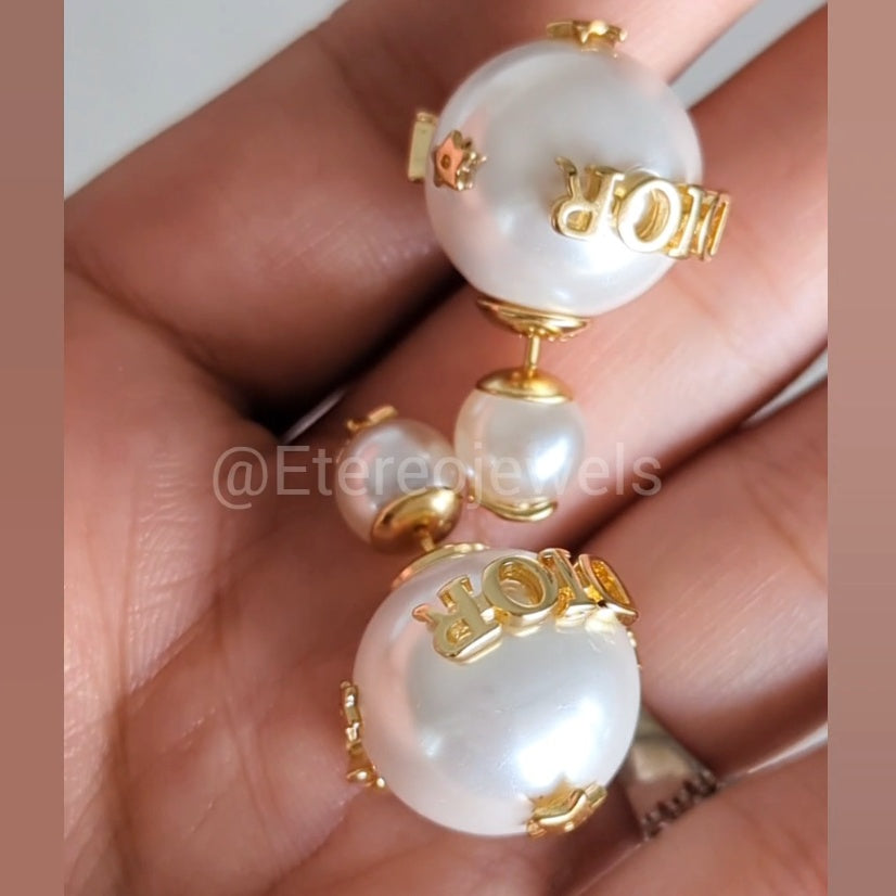 Etereo cd Double Sided Pearl Earrings - Silver Lining Jewellery