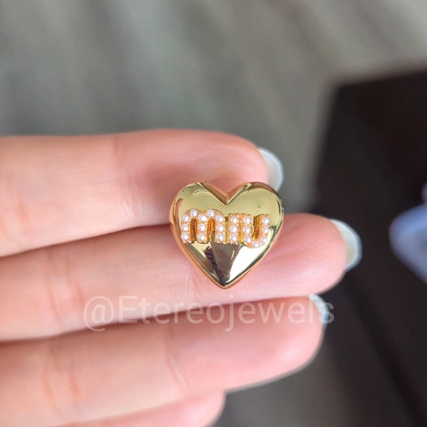 M Earrings Etereo Pearl Heart