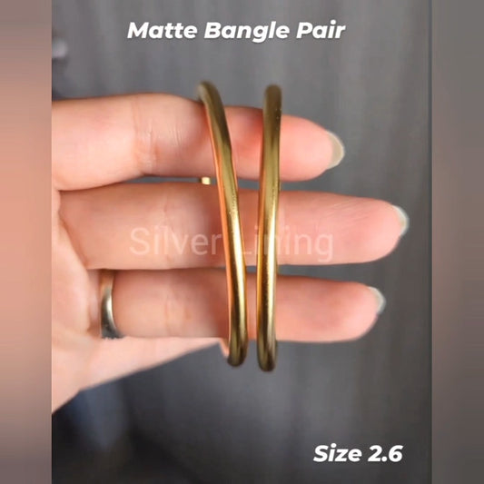 Matte Bangle Pair 2.6 - Silver Lining Jewellery