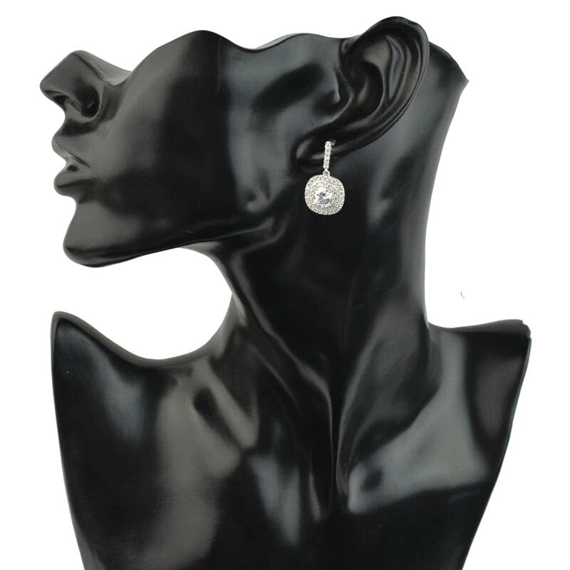 Silver Lining Jewellery Cushion Dangle Earrings Silver Lining Jewellery 