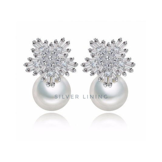 Starburst Pearl Earrings - Silver Lining Jewellery